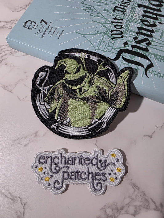 3.5" NBC Oogie Boogie Green Sketch Monster Embroidered Iron On Patch
