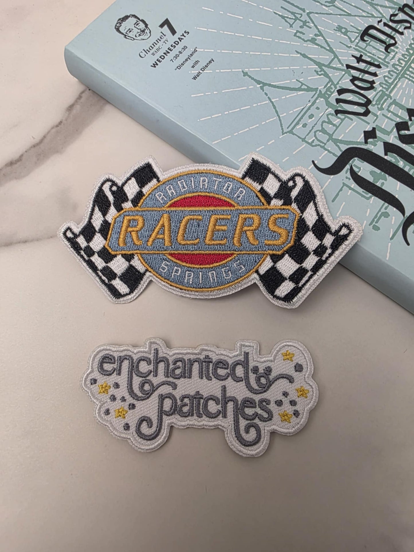 RESTOCKED - 4" Black White Checker Flag Racers Race Car Iron On Patch