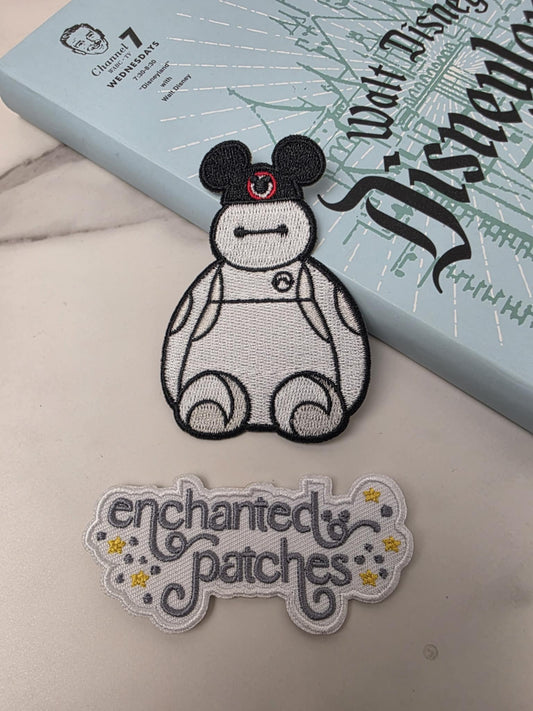 3" Baymax Health Care Provider Wearing Mouse Ears Iron On Patch