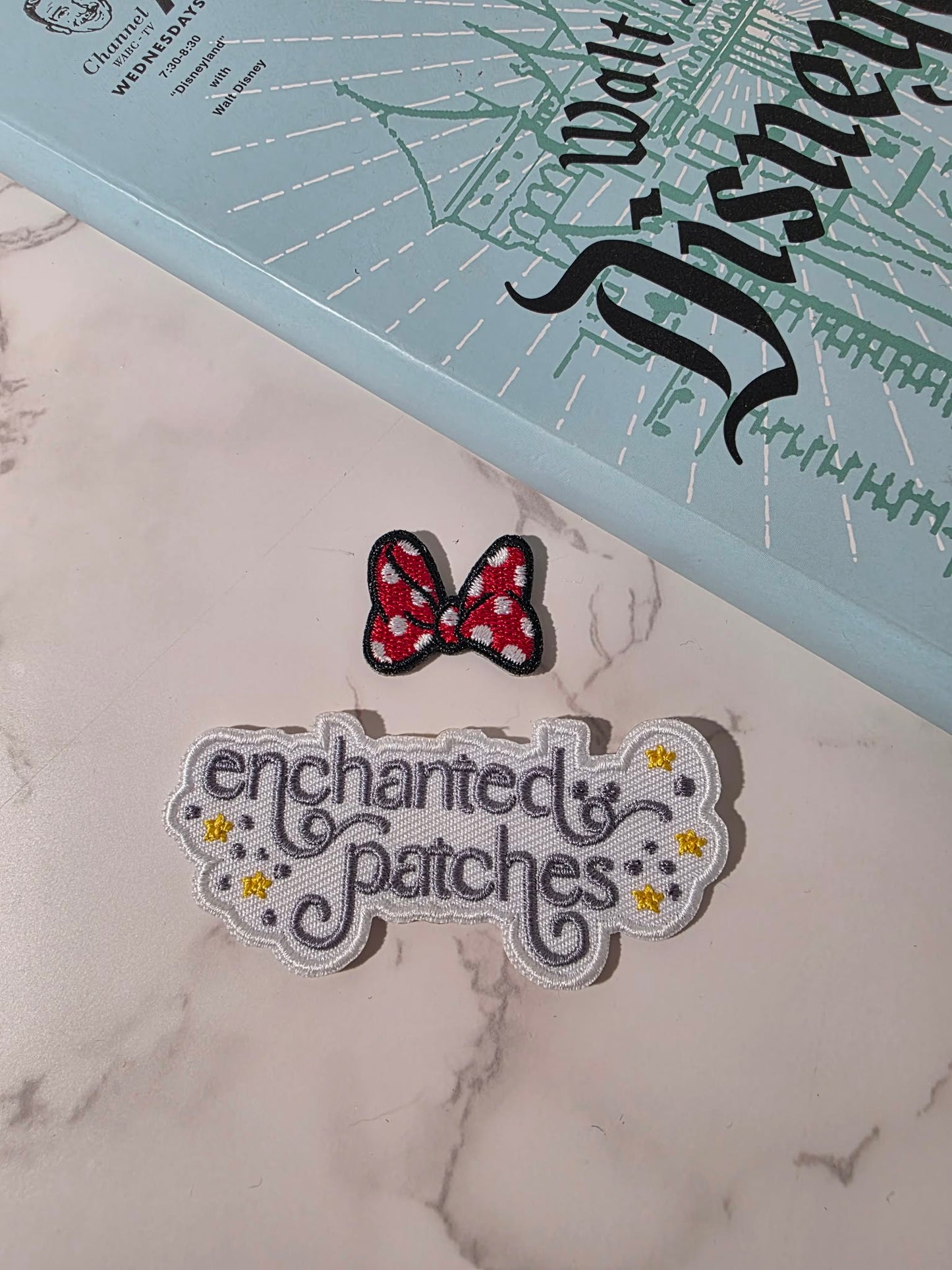 1" Mini Girl Mouse Polka Dot Red Bow Embroidered Iron On Patch
