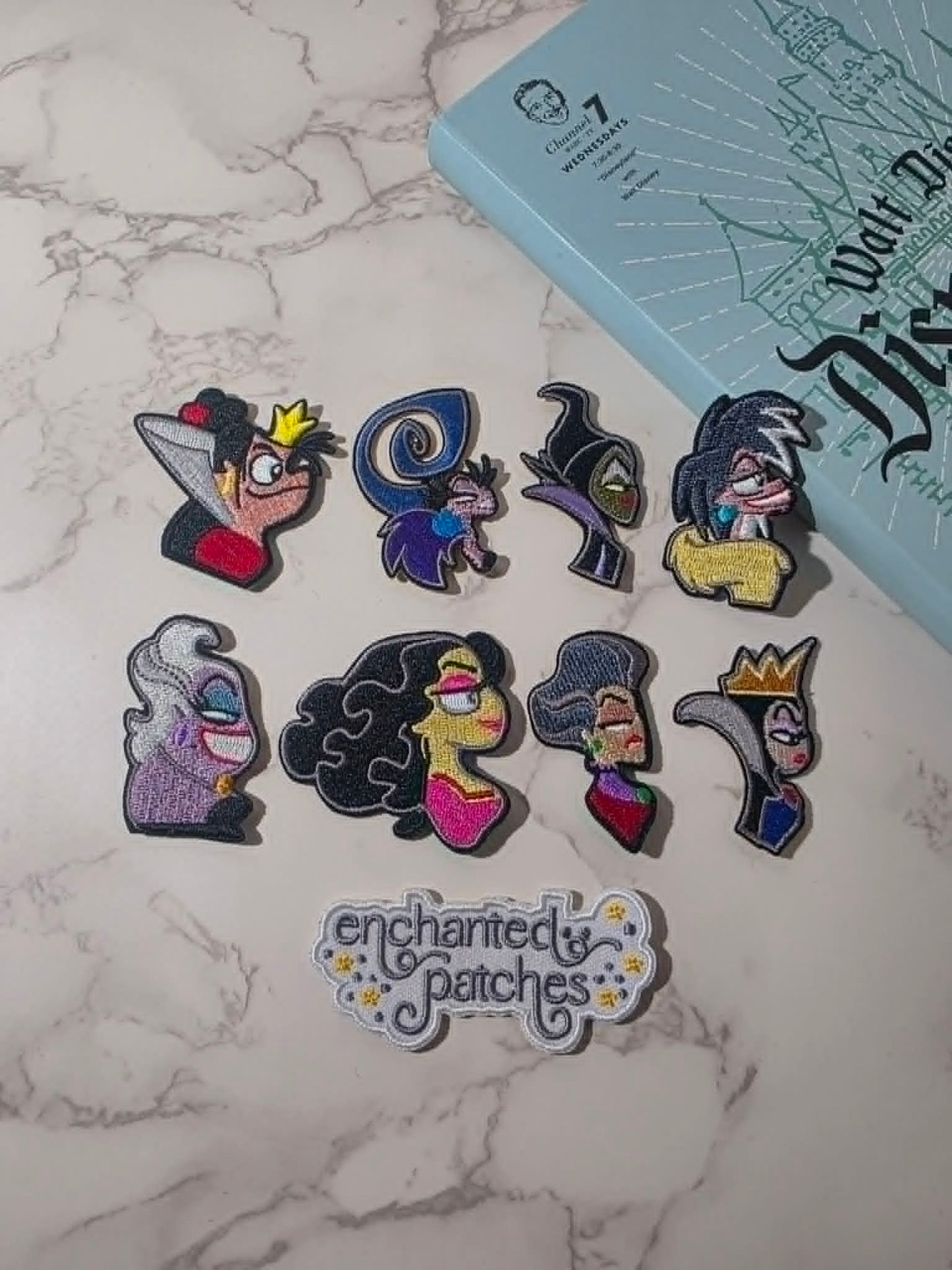 Set of 8 - 2" Kawaii Villain Stepmother Yzma Ursula Evil Queen Embroidered Iron On Patch