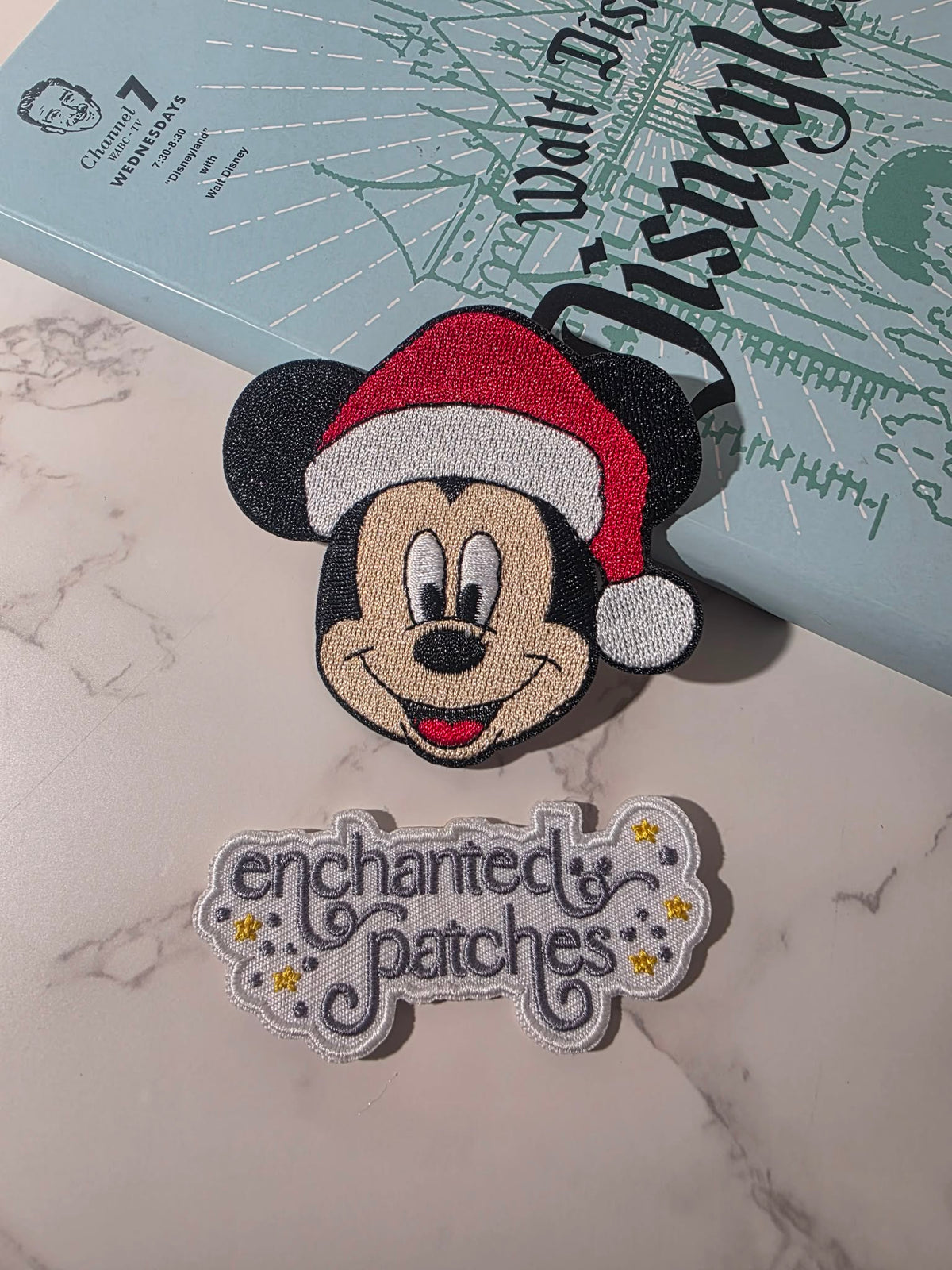 3" Christmas Santa Hat Mickey Mouse Head Embroidered Iron On Patch