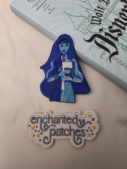 3" Haunted Mansion Ghost Bride with Knife Monster Halloween Iron On Patch