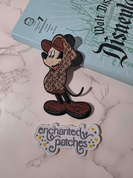 4" Happiest Park LV Monogram Luxury Street Wear Boy Mouse Embroidered Iron On Patch