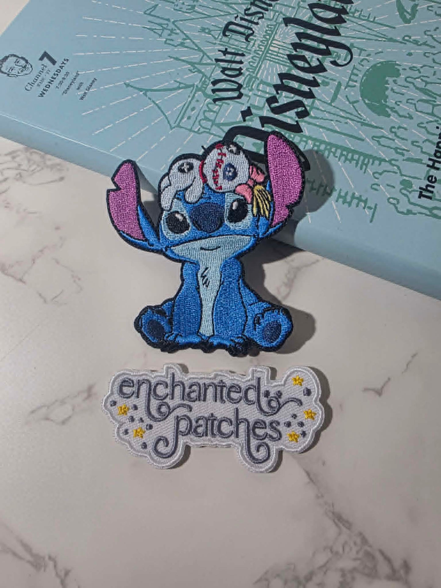 NEW DROP - 3" Blue Alien Stitch with Scrump Bestie on Head Embroidered Iron On Patch