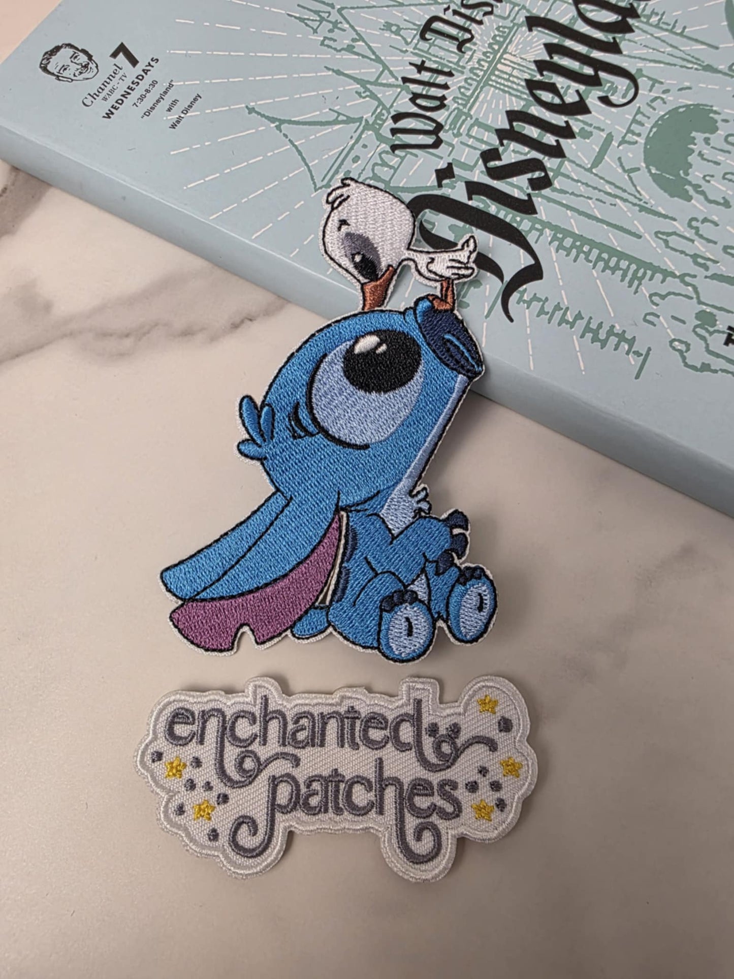 4" Blue Alien with Duck on Nose Iron On Patch