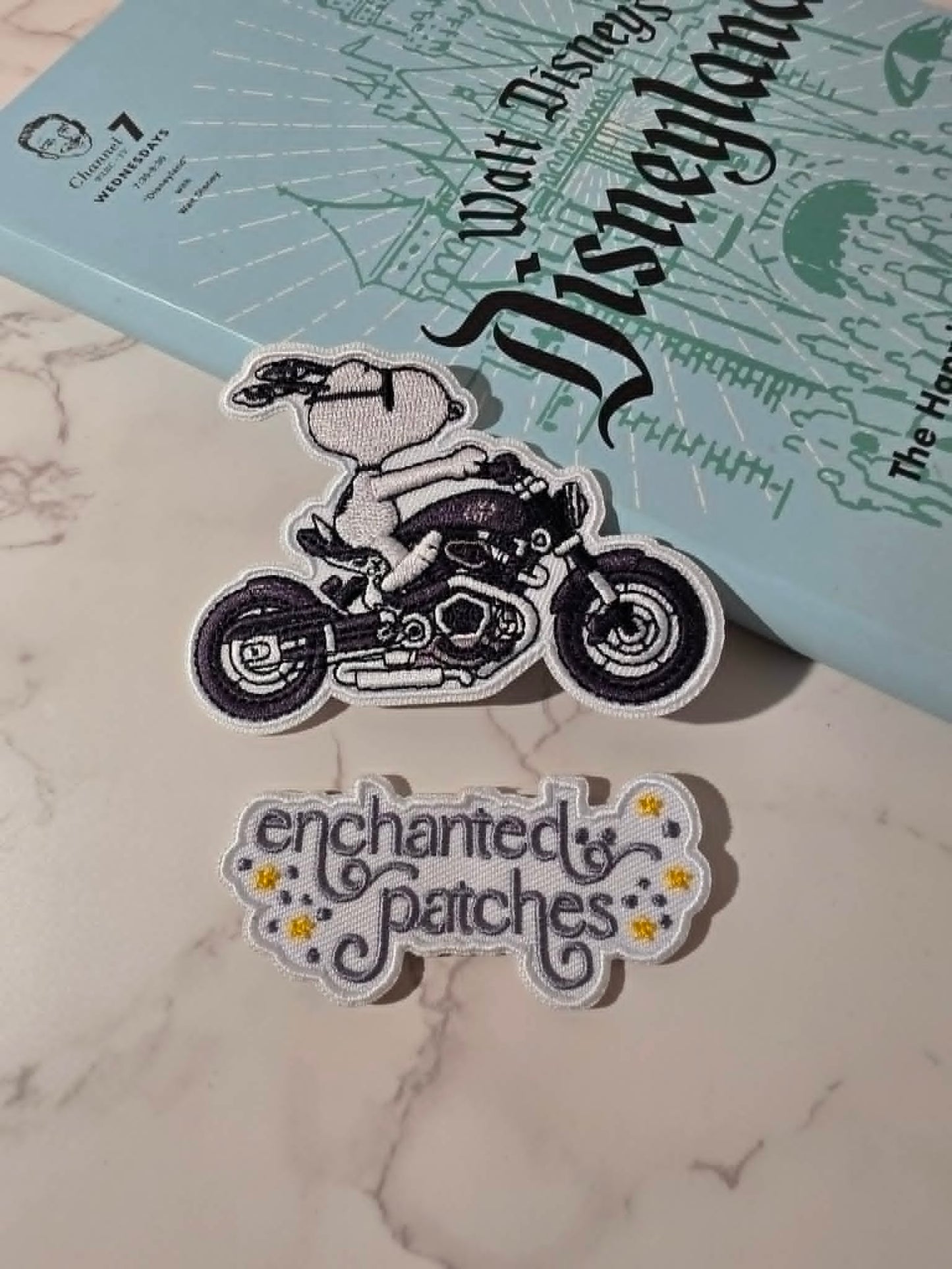 3.5" Beagle Dog on Motorcycle Bike Embroidered Iron On Patch