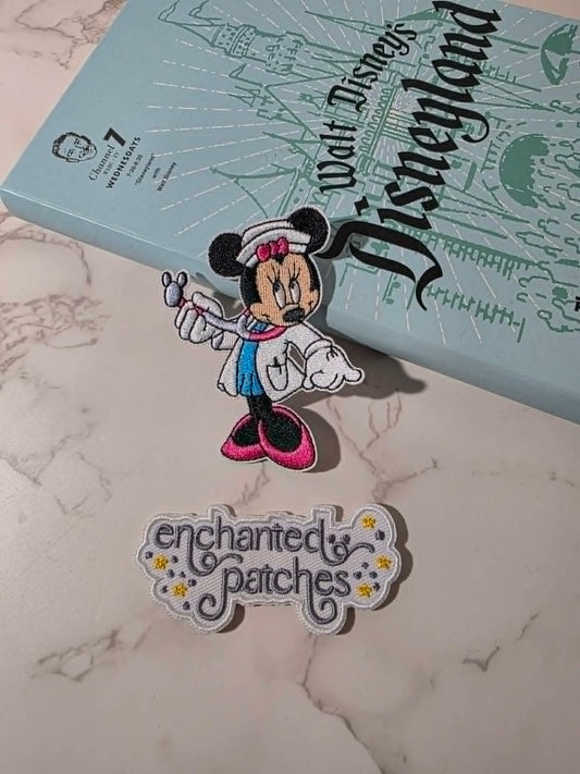 **IN STOCK** 3" Health Nurse Happiest Girl Mouse Embroidered Iron On Patch