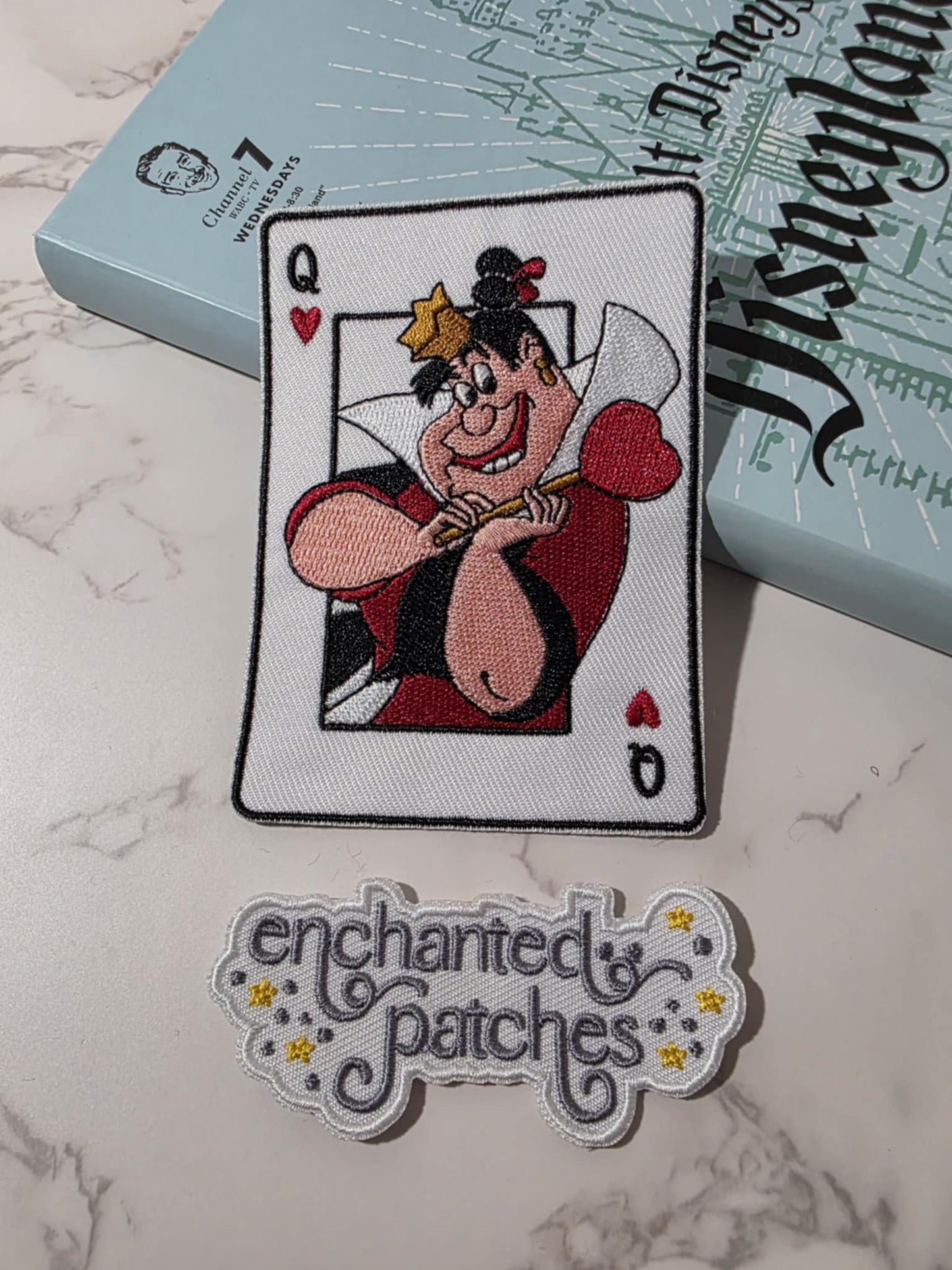 4" Playing Card Queen Hearts Villain Iron On Patch
