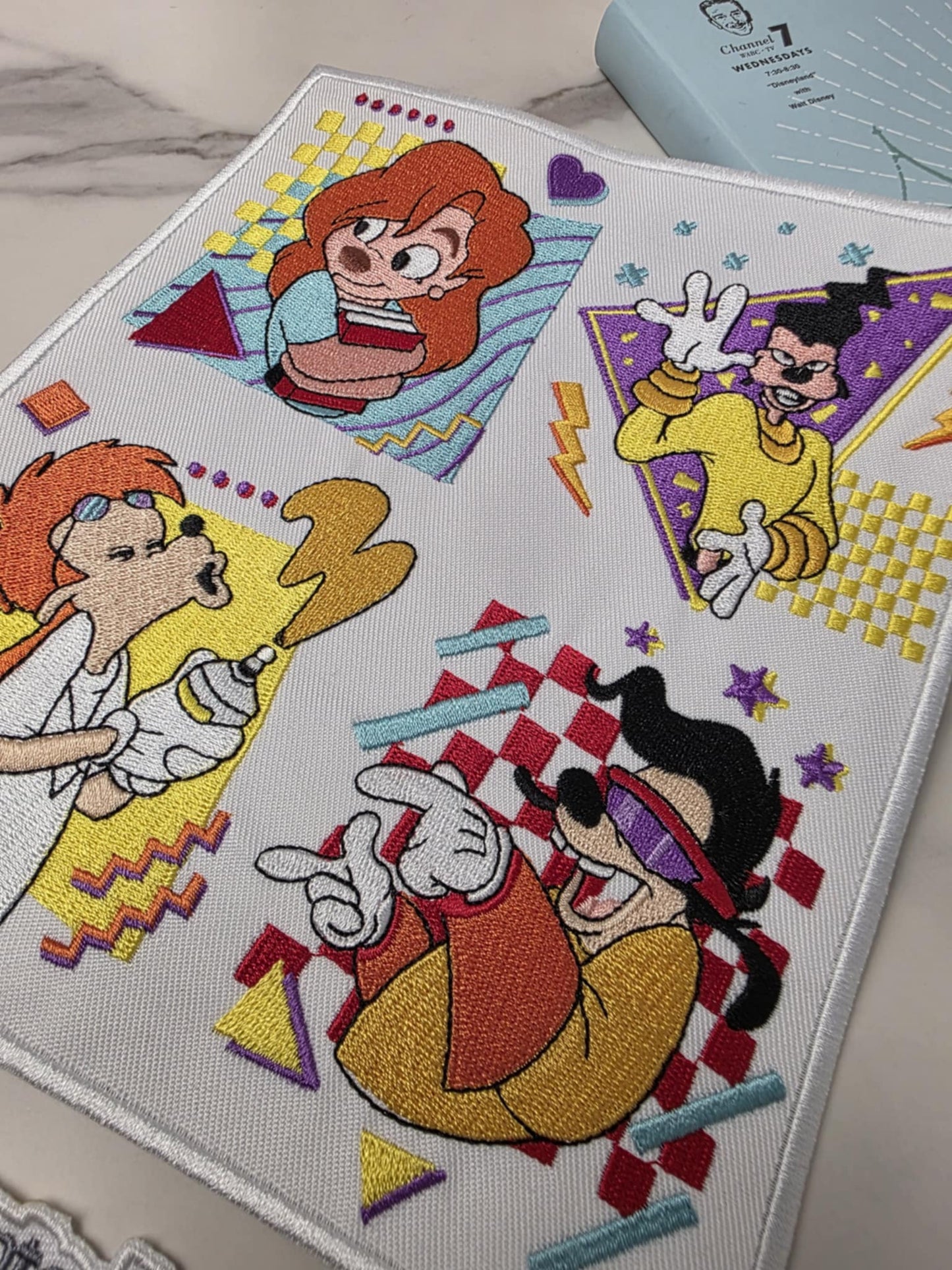 8" XL Powerline Goofy Movie Embroidered Iron On Patch