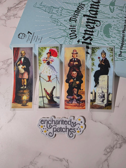 Set of 4 - 4" Haunted Mansion Stretching Room Halloween DTF Transfer Iron On