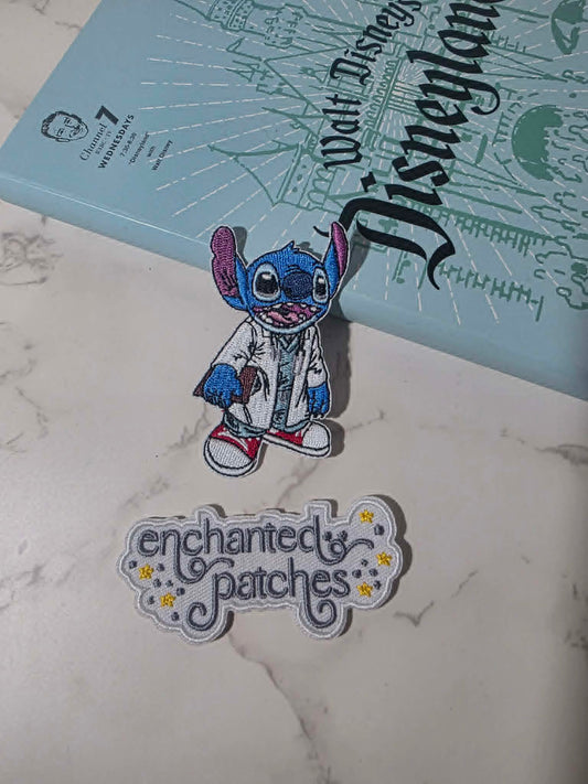 NEW DROP - 3" Blue Alien Dressed as Doctor Nurse Health Care Provider Embroidered Iron On Patch
