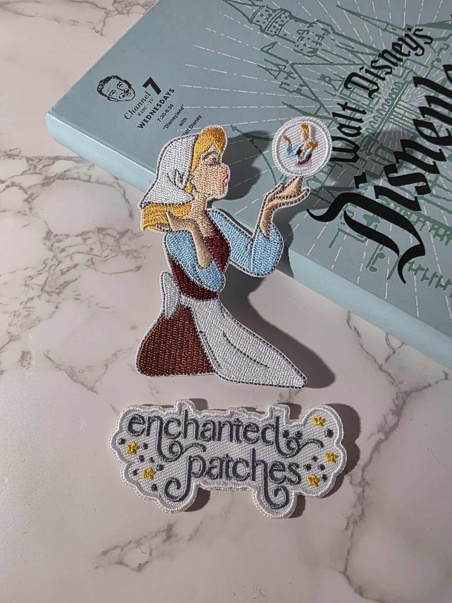 3.5" Glass Slipper Princess with Bubble Embroidered Iron On Patch
