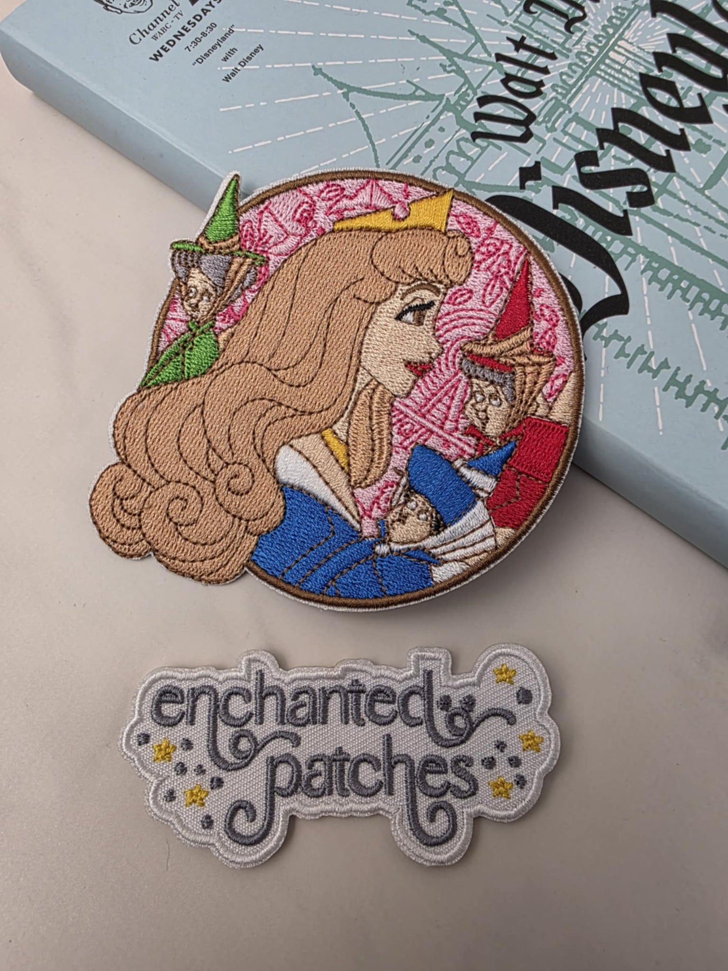 3.5" Sleeping Princess with 3 Fairies Embroidered Iron On Patch