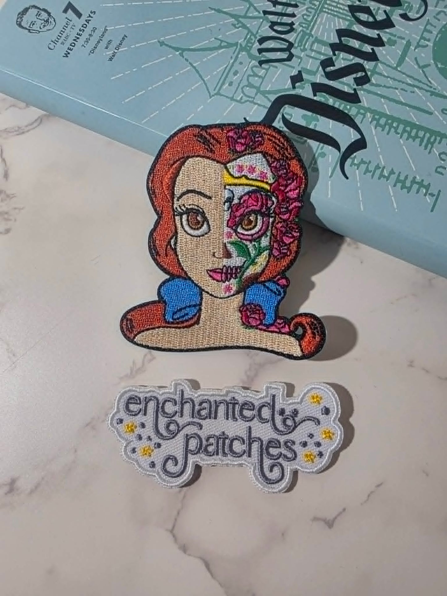 NEW DROP - 3" Half Face Sugar Skull Day of the Dead Belle Beauty Beast Princess Embroidered Iron On Patch