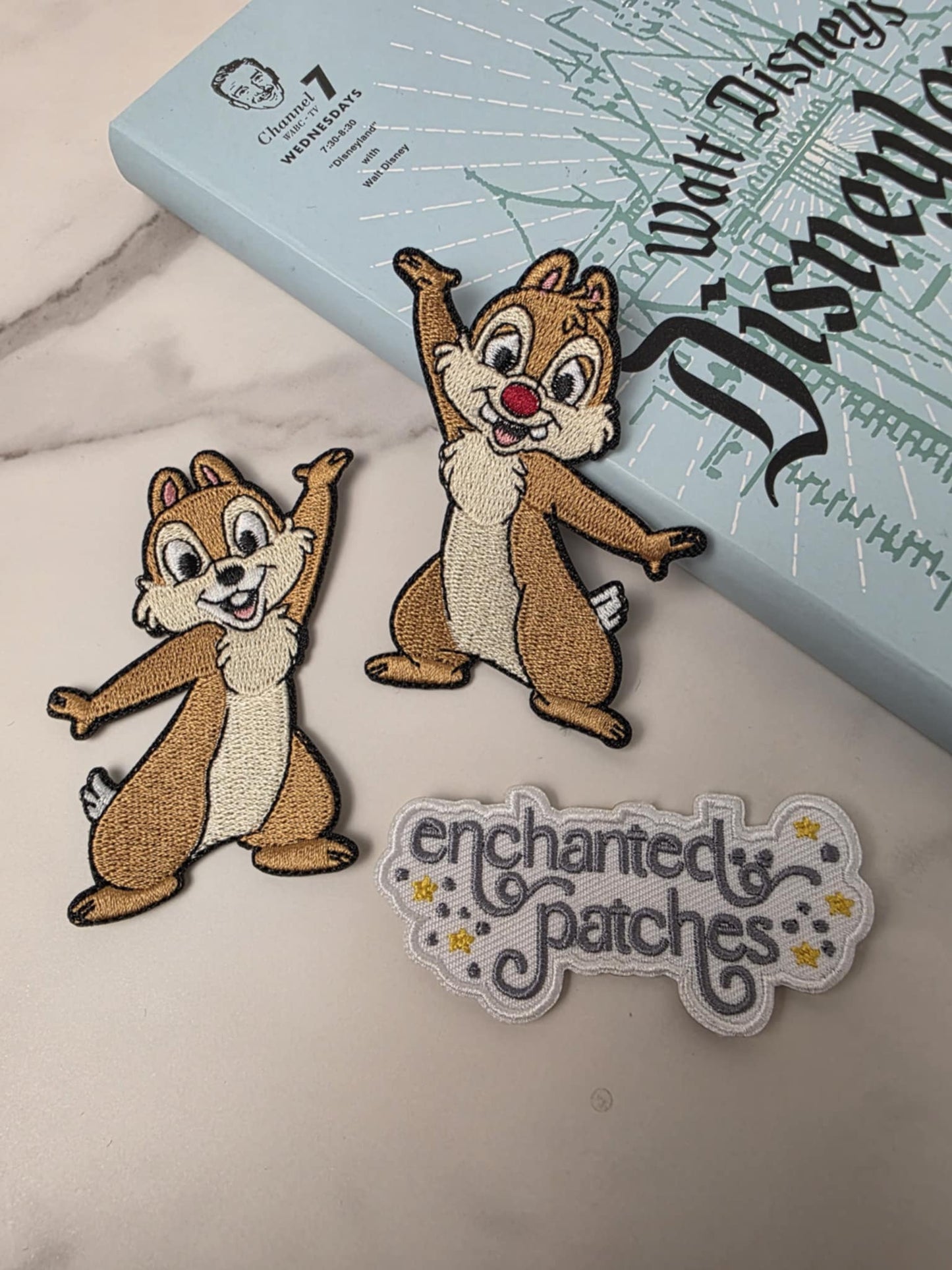 2pc - 3" Chocolate Chip and Red Nose Friends BFF Chipmunk Iron On Patch