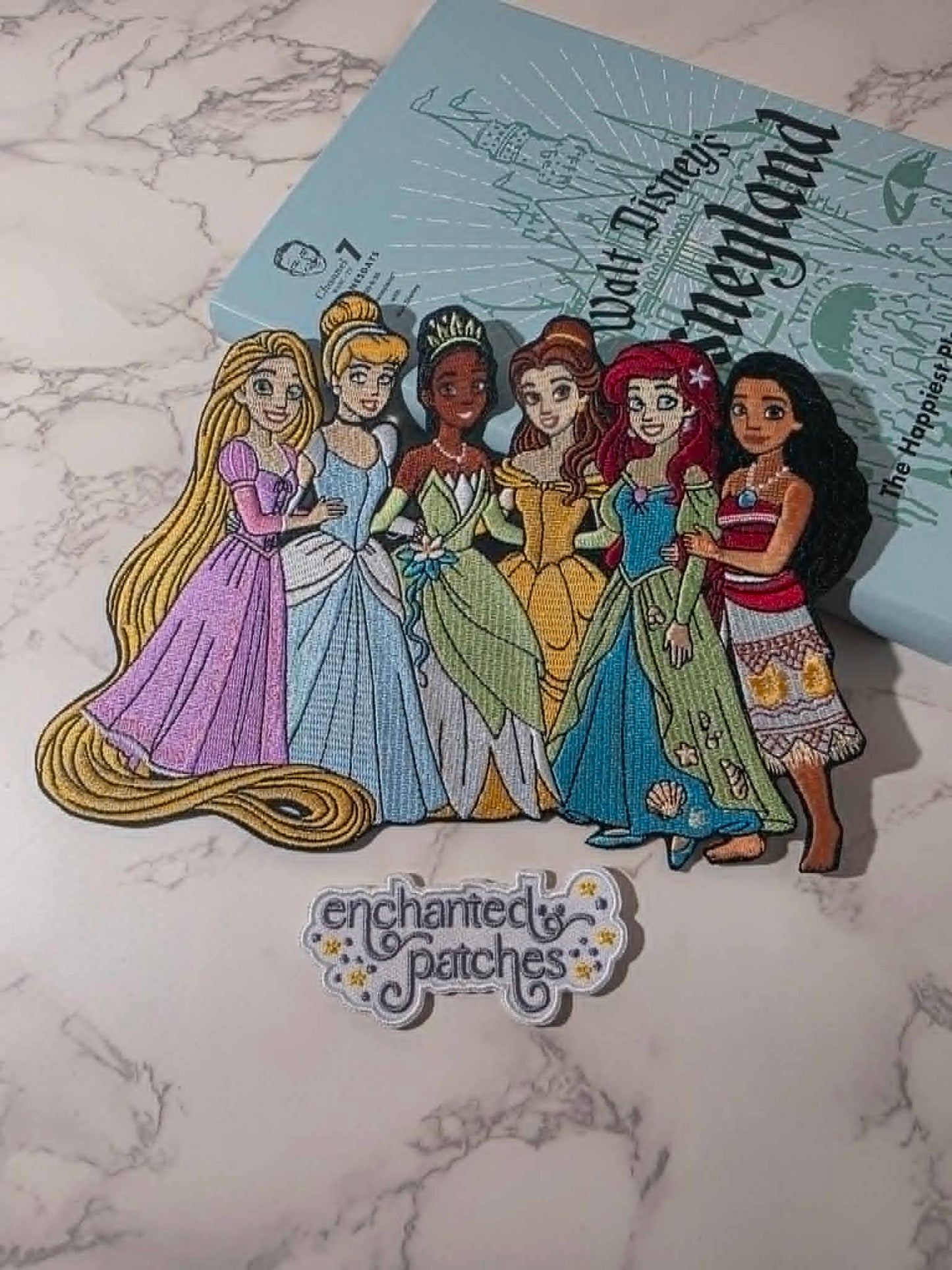 NEW DROP - XL 8" Happiest Park Glass Slipper Island Mermaid Princess Embroidered Iron On Patch