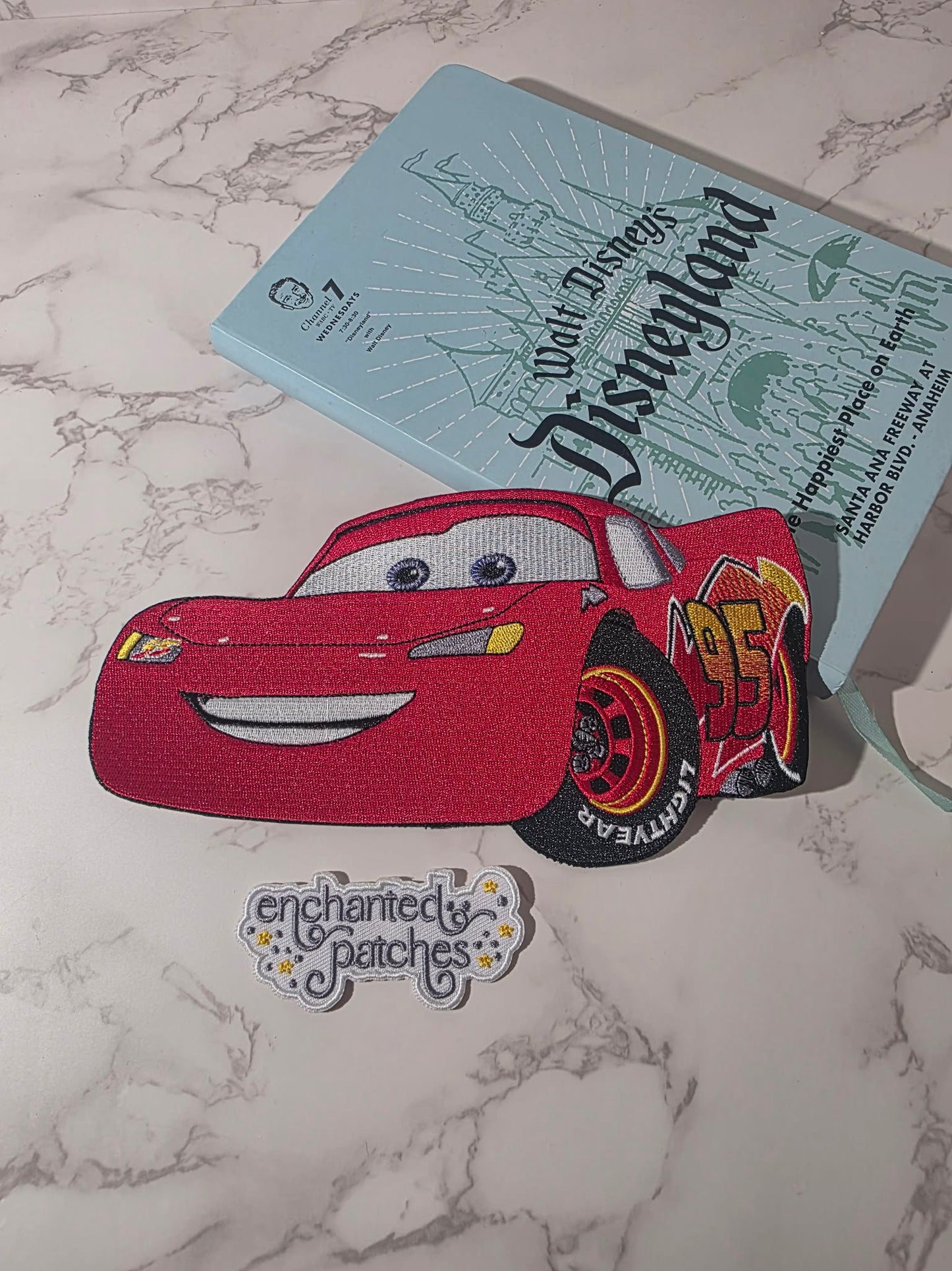 XL 8" Red Race Car Lightening McQueen Embroidered Iron On Patch