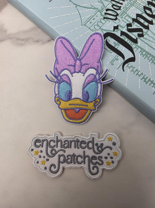 3" Pastel Purple Happiest Girl Duck Head Iron On Patch
