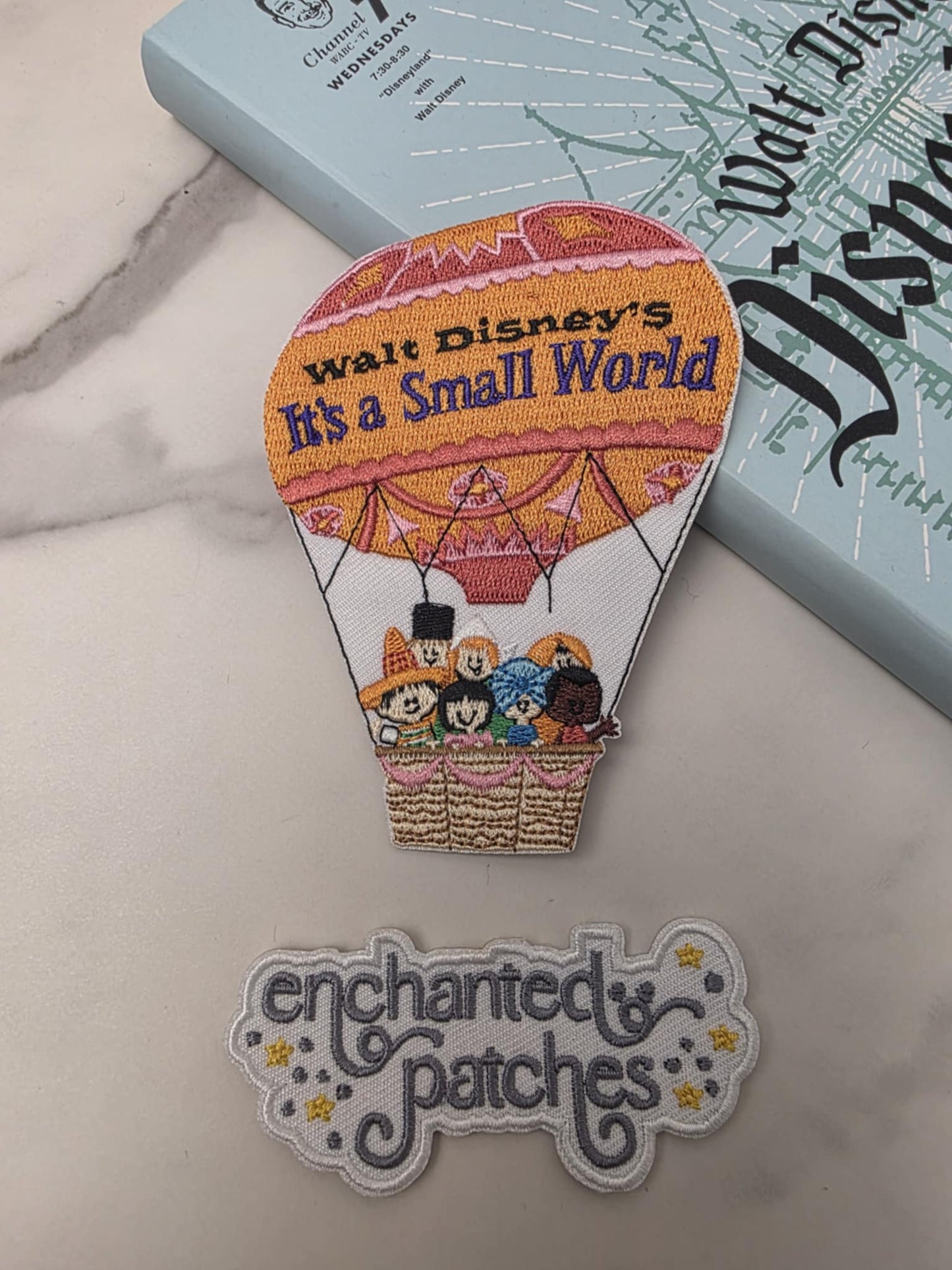 4" Happiest Park Small World Vintage Hot Air Balloon Embroidered Iron On Patch