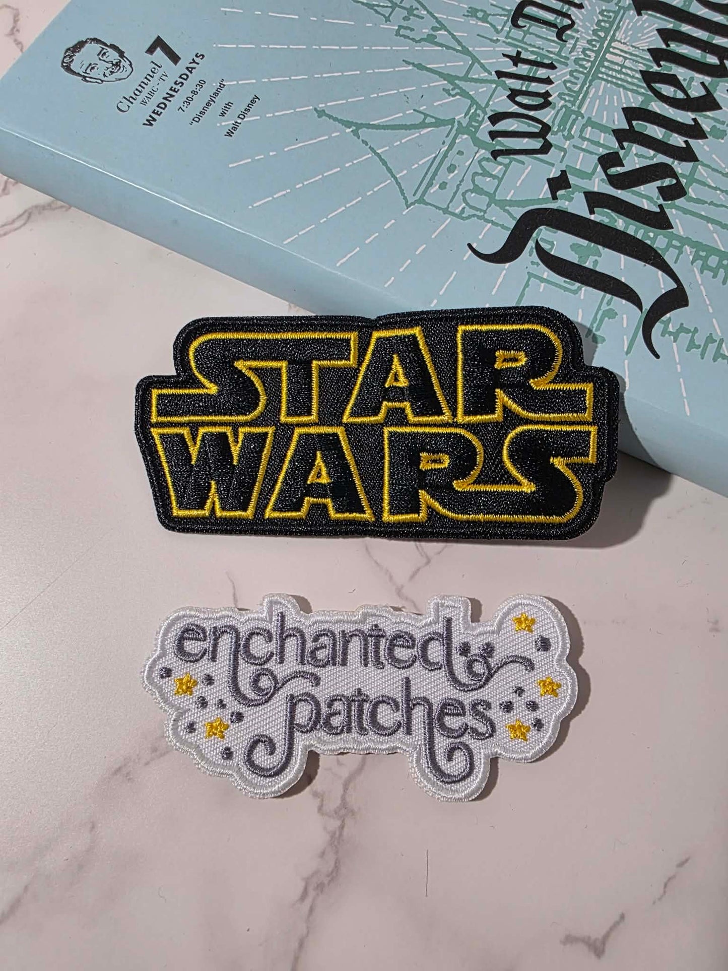 4" Classic Gold SW Star Galaxy Space Logo Iron On Patch