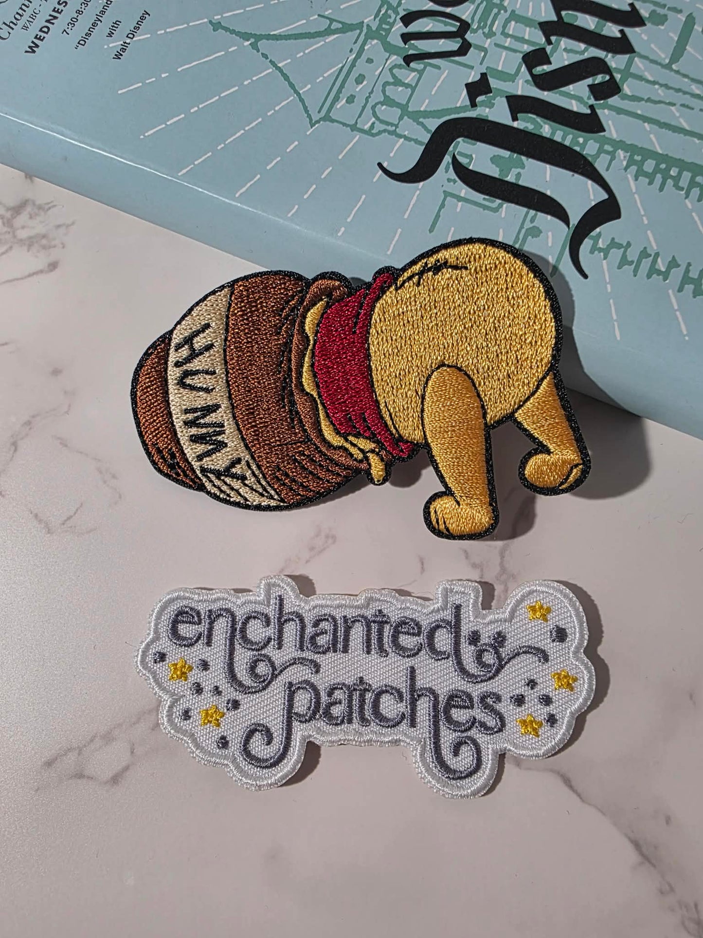 3" Winnie the Pooh Head Stuck in Hunny Pot Embroidered Iron On Patch