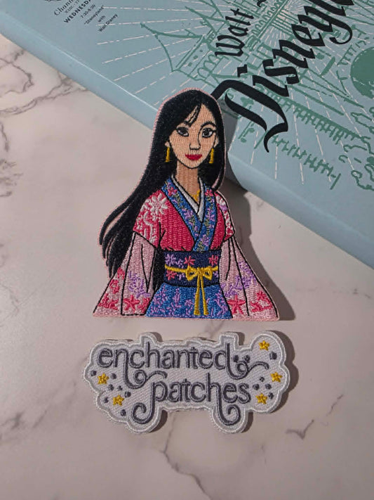 NEW DROP - 3.5" Asian Chinese Mulan Princess Embroidered Iron On Patch