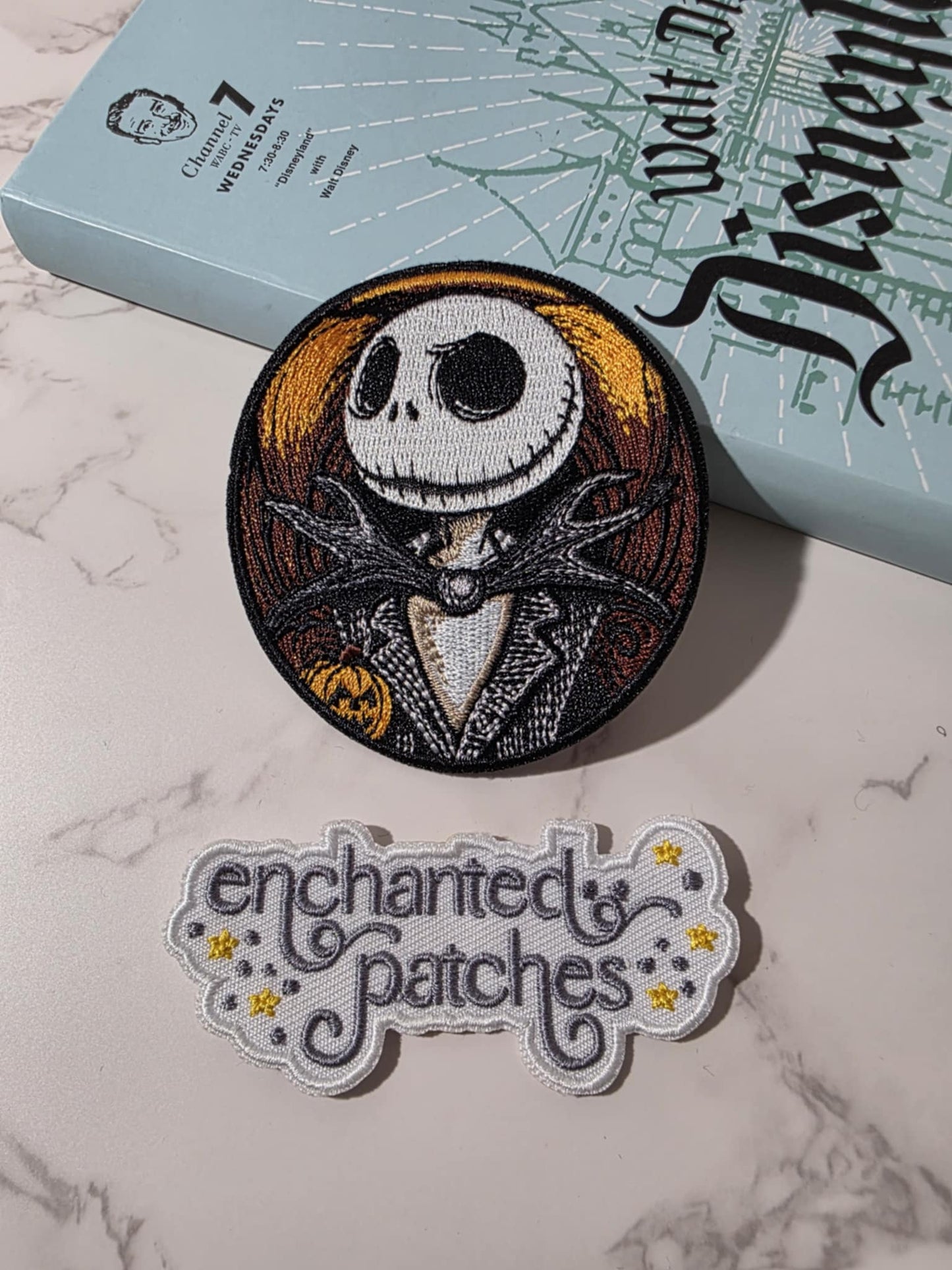 3" NBC Jack Skeleton Spooky Circle Embroidered Iron On Patch