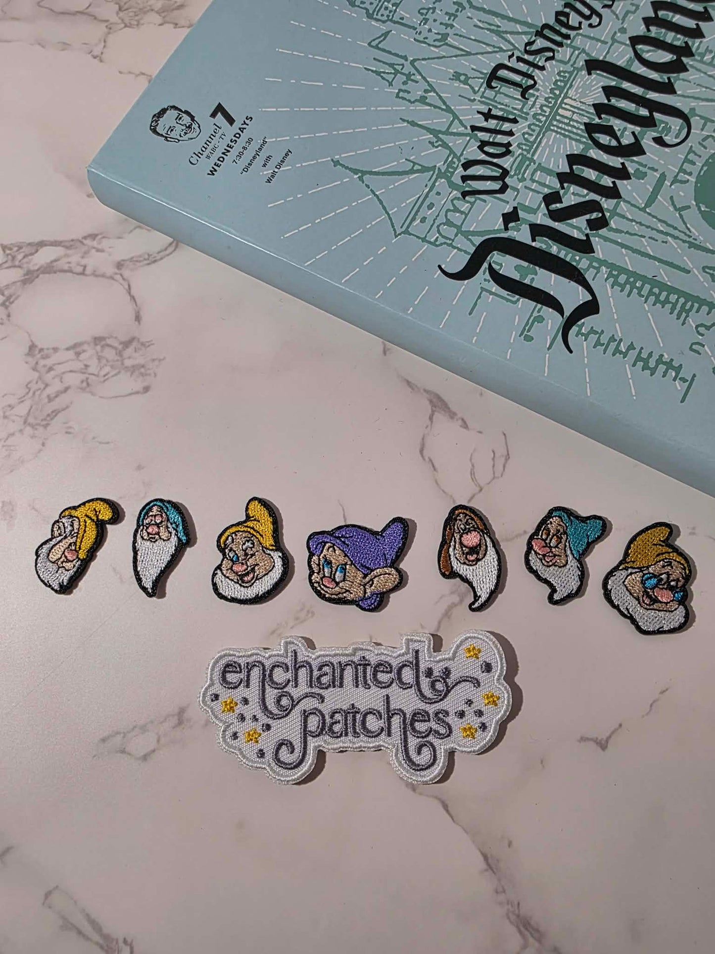 7pc set - 1" Mini Seven Dwarves Embroidered Iron On Patch