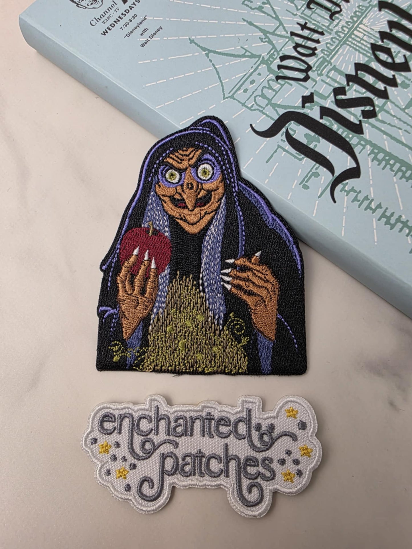3.5" Evil Old Lady Queen Holding Bad Apple Iron On Patch
