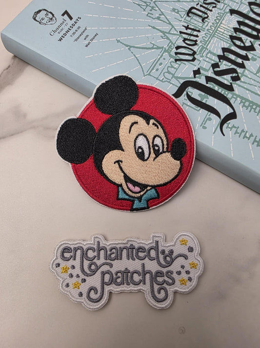 3" Vintage Retro Happiest Park Boy Mouse Embroidered Iron On Patch
