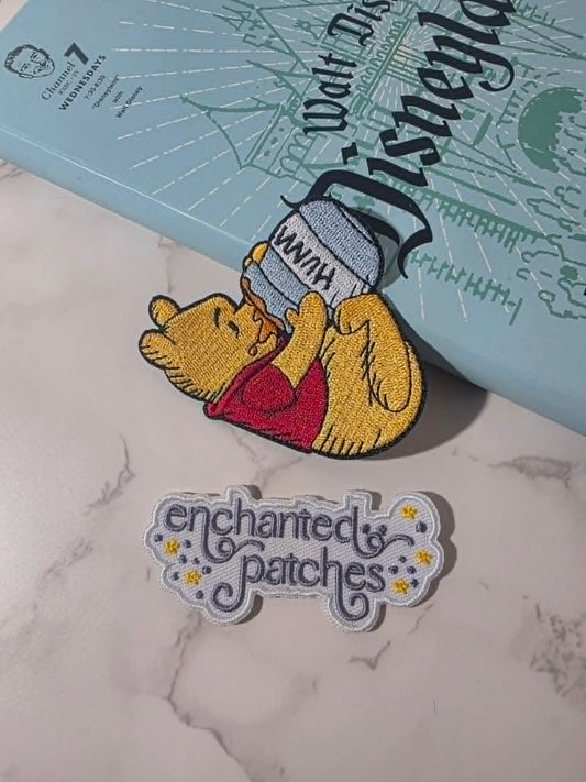 3" Winnie the Pooh Hunny Honey Pot Embroidered Iron On Patch