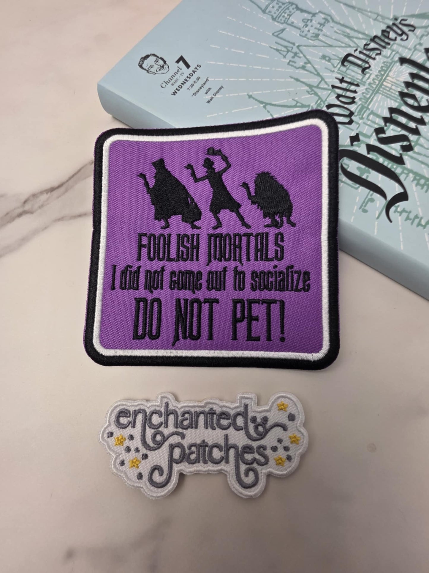4" Haunted Mansion Foolish Mortals Ghosts Service Dog Embroidered Iron On Patch
