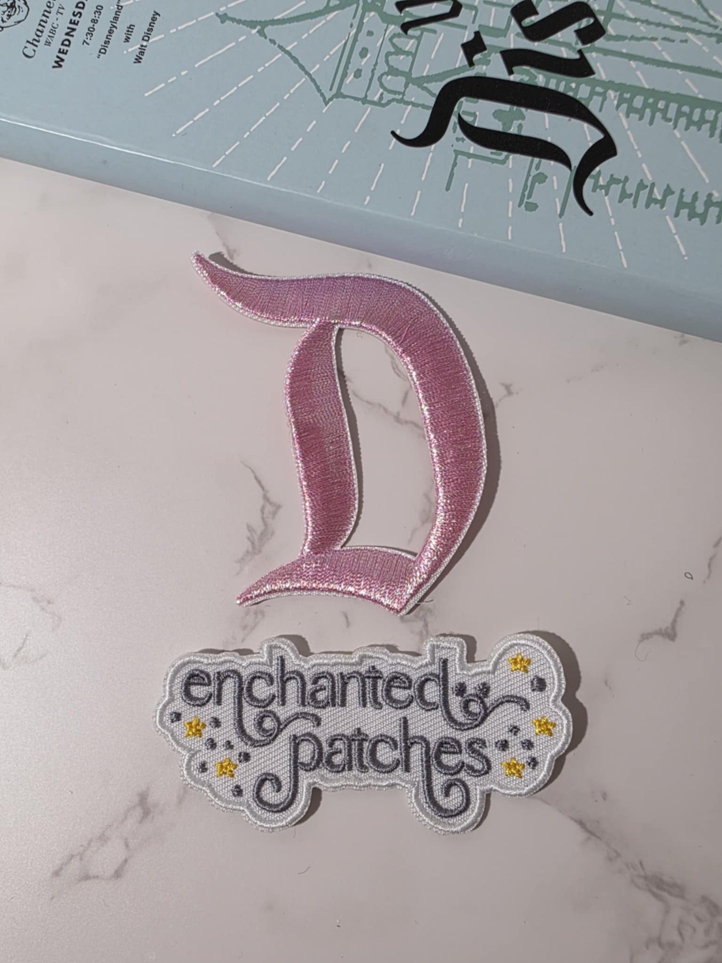 3" Happiest Park Logo Pink Metallic Sign Iron On Patch