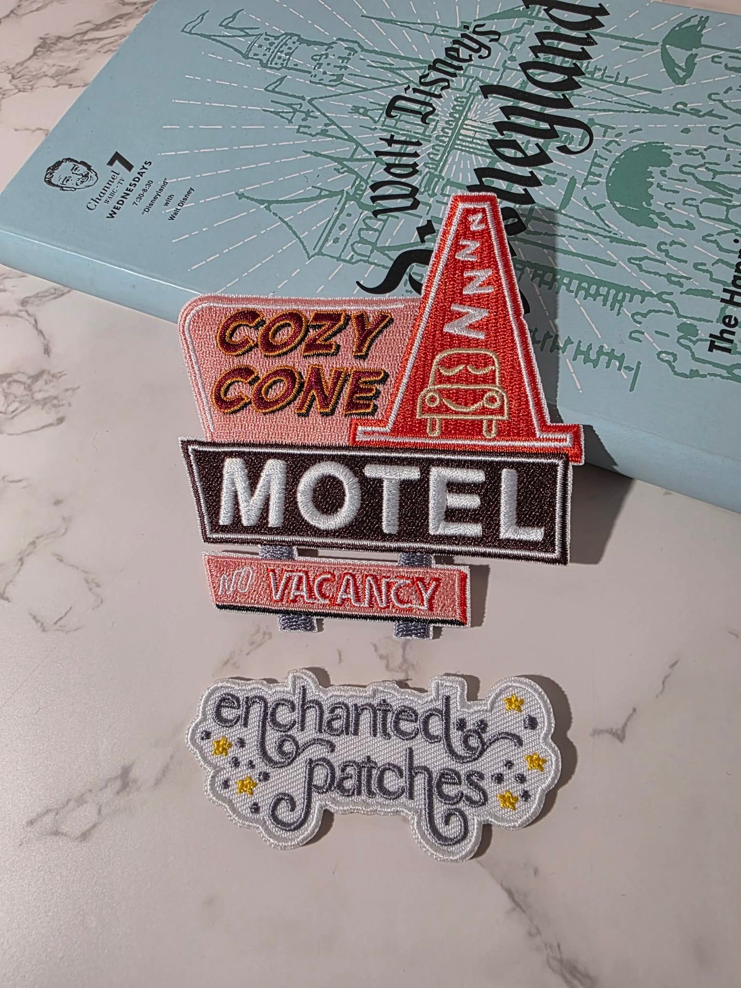 4 Happiest Cars Land Racing Cozy Cone Motel Embroidered Iron On Patch