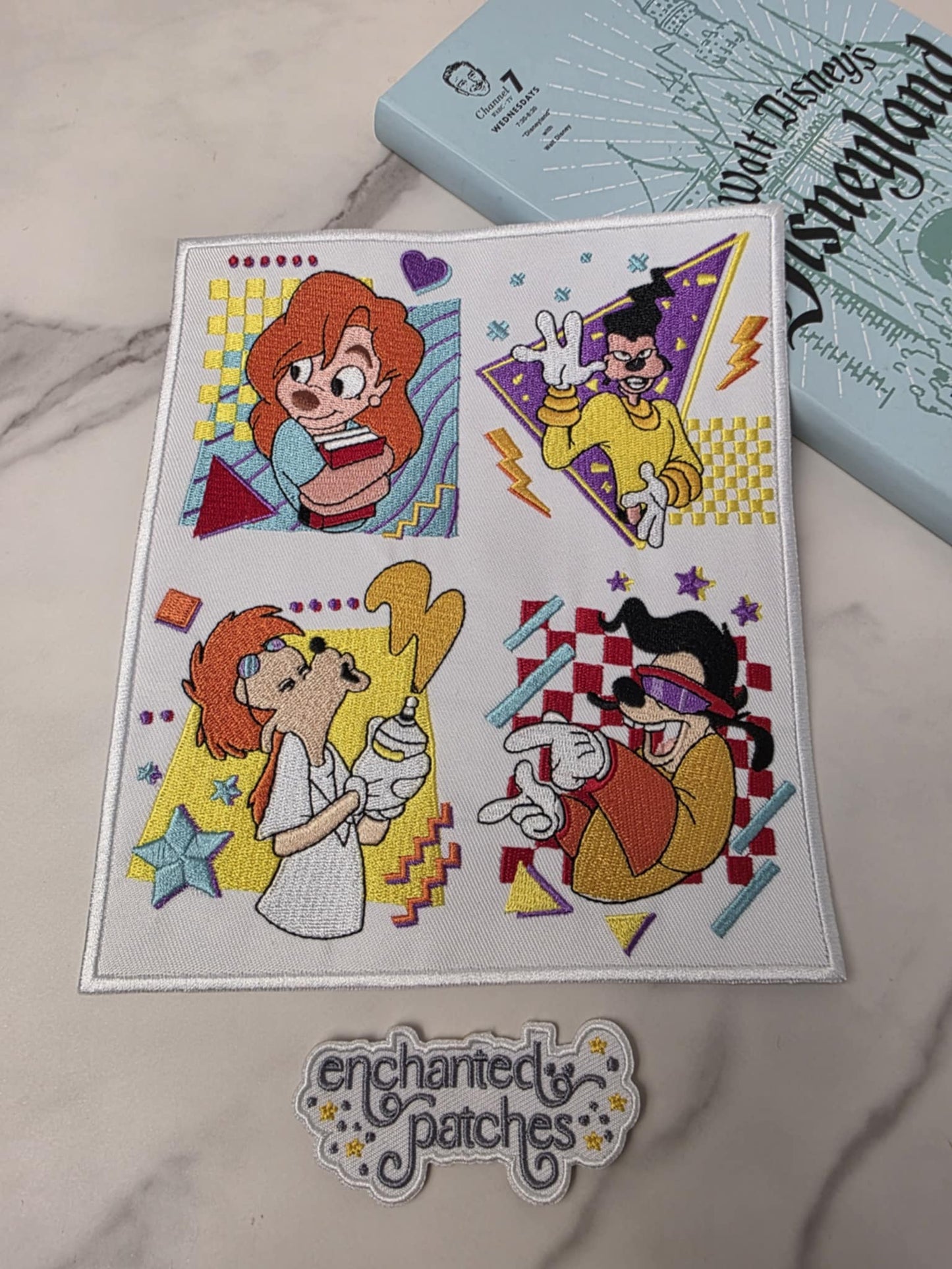 8" XL Powerline Goofy Movie Embroidered Iron On Patch