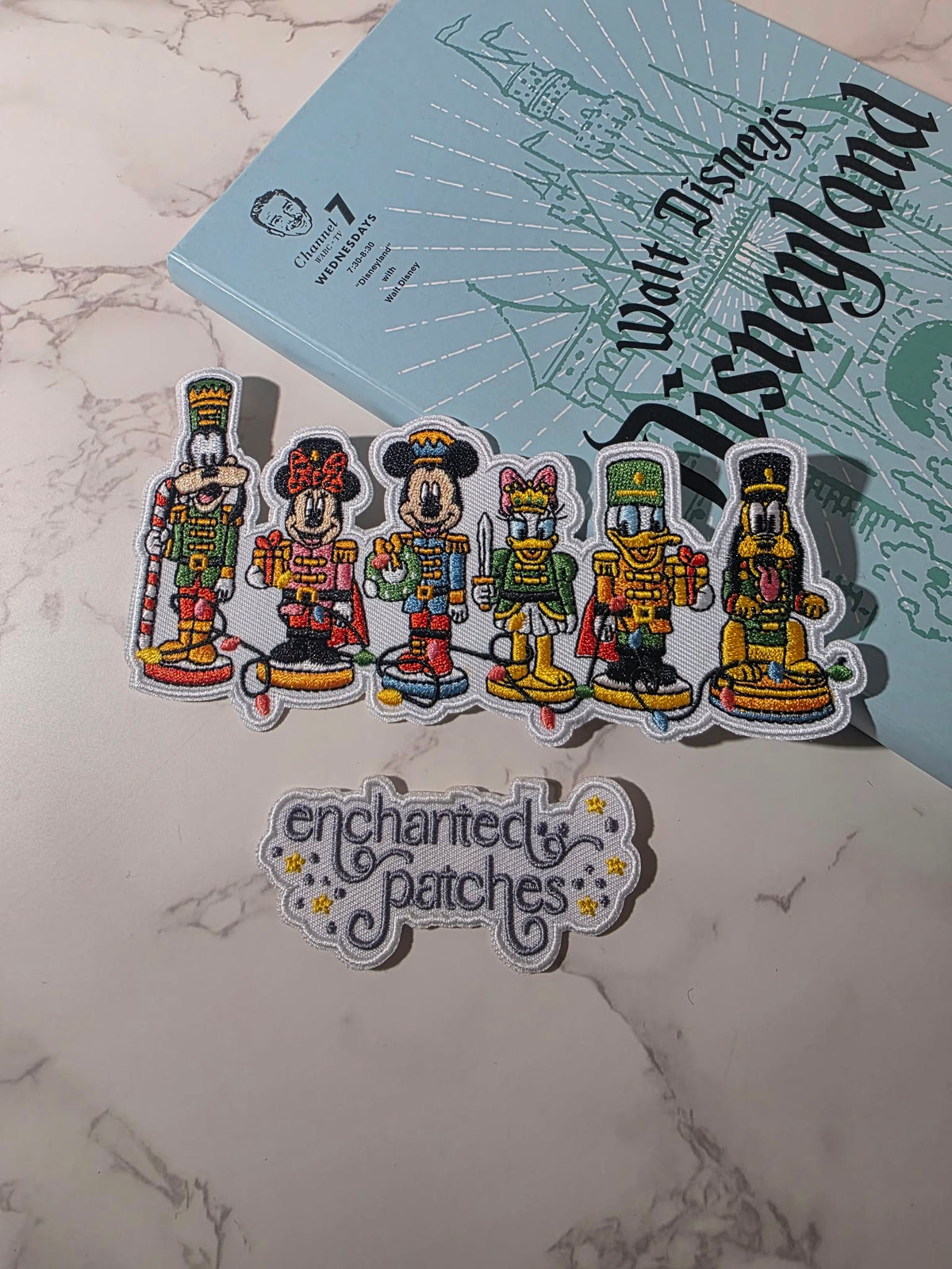 6" Christmas Nutcracker Fab 6 Mickey Minnie Goofy Donald Daisy Pluto Iron On Patch